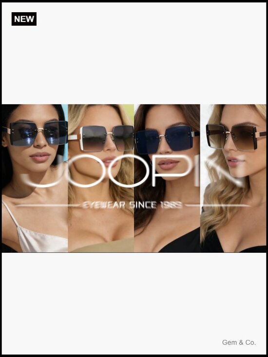 Oversized Square Frameless Sunglasses UV400 Protection Gradient Lens Metal Frame main image 4